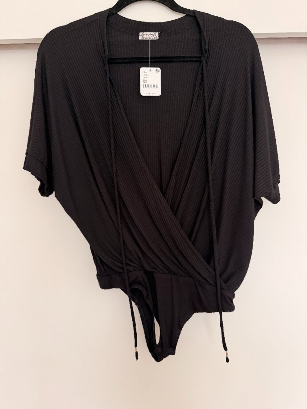 NWT Free People Good Vibes bodysuit in black